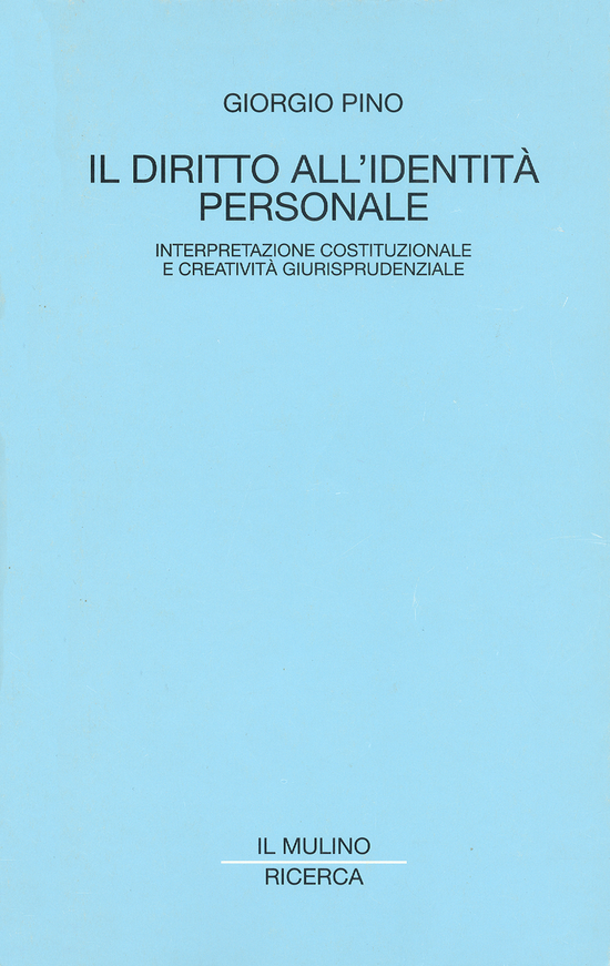 Copertina del libro Il diritto all'identità personale